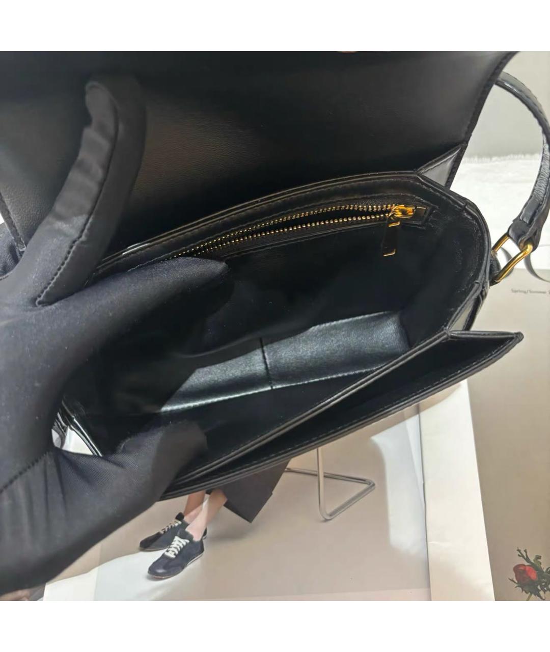 CELINE Черная кожаная сумка через плечо, фото 8