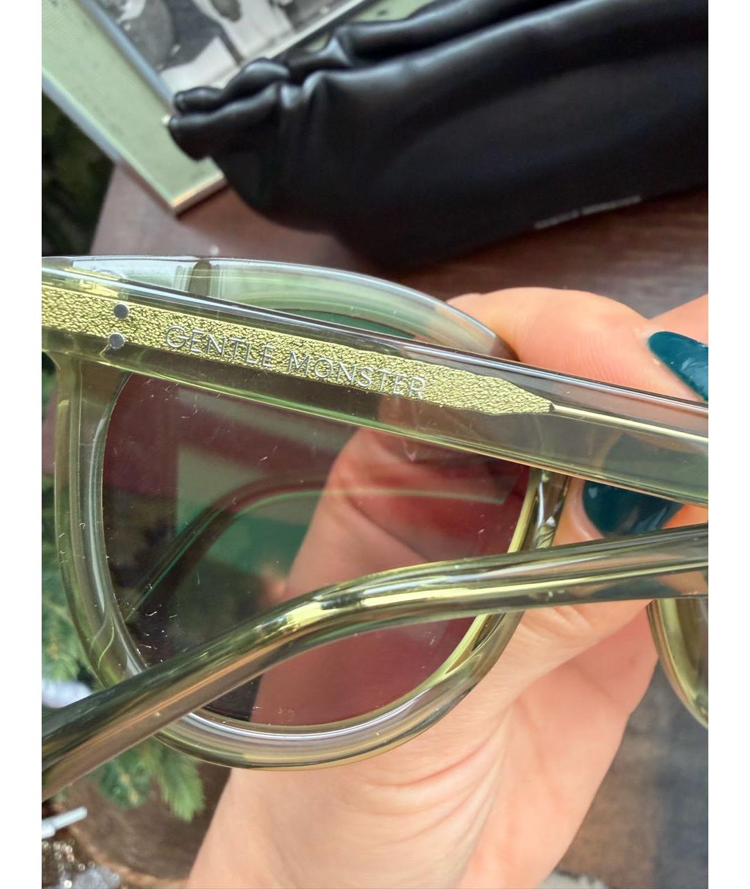 GENTLE MONSTER Хаки пластиковые солнцезащитные очки, фото 3