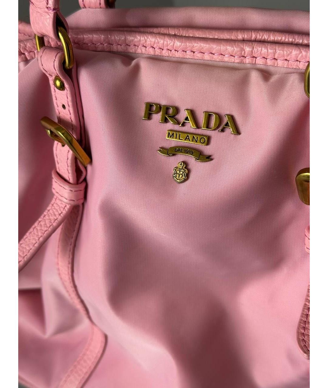 PRADA Розовая кожаная сумка через плечо, фото 3