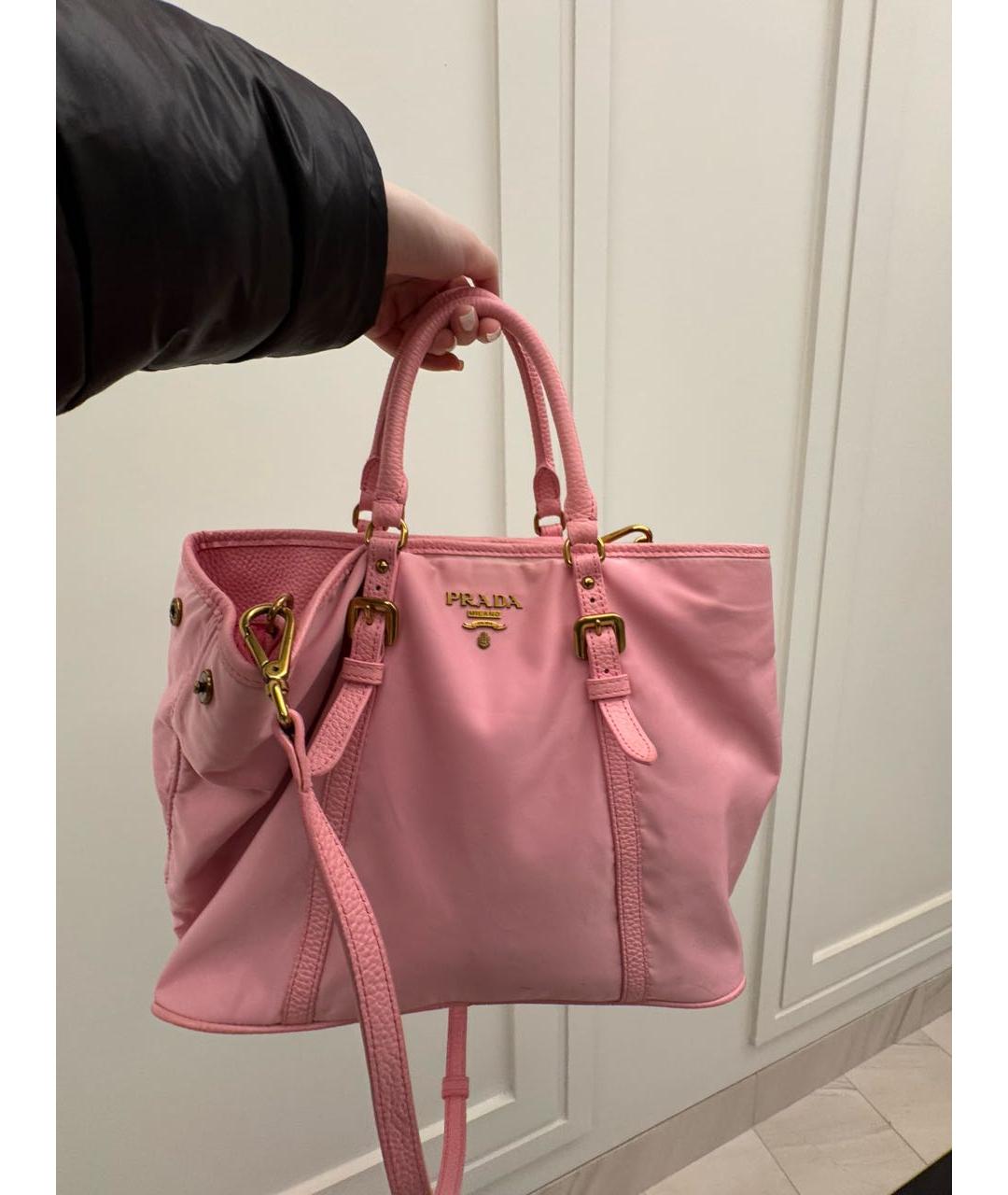 PRADA Розовая кожаная сумка через плечо, фото 8