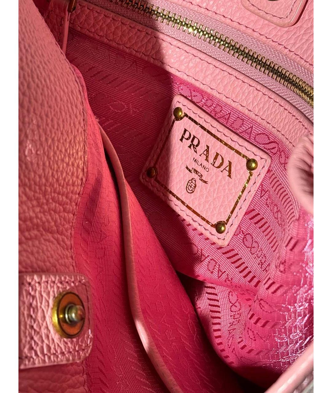 PRADA Розовая кожаная сумка через плечо, фото 4