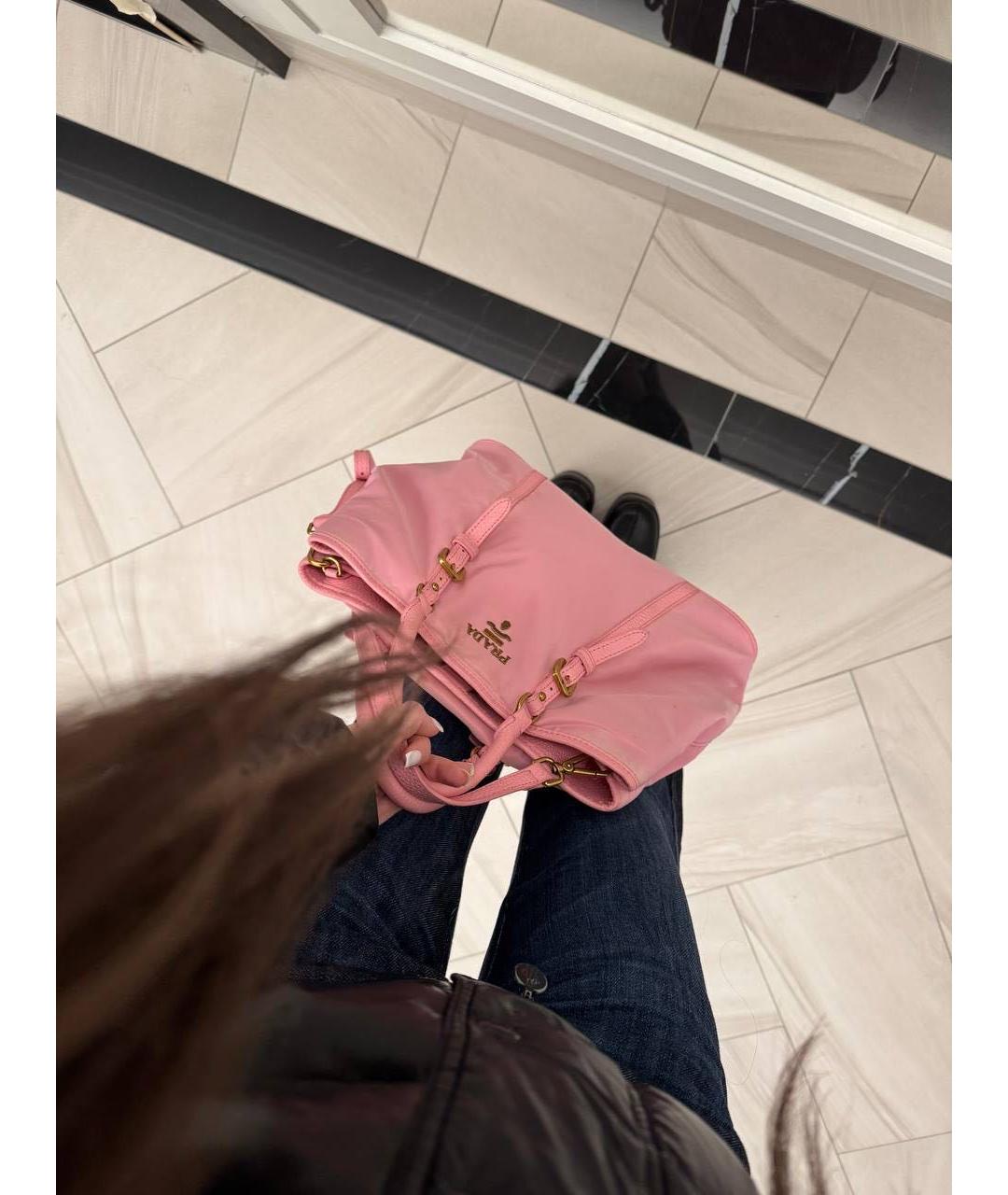 PRADA Розовая кожаная сумка через плечо, фото 5