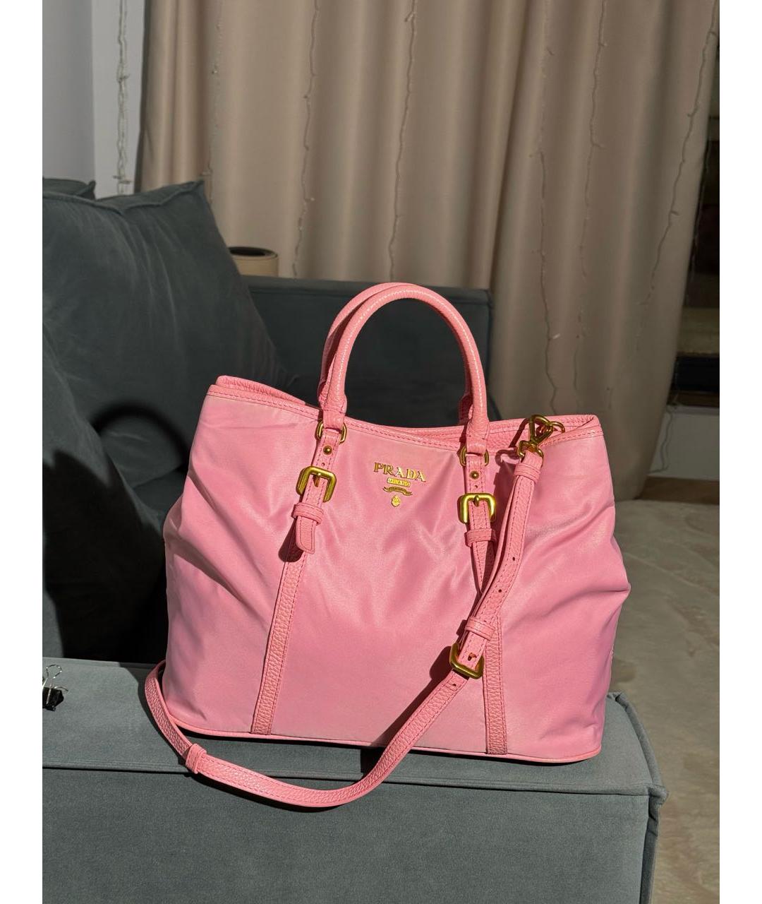 PRADA Розовая кожаная сумка через плечо, фото 9