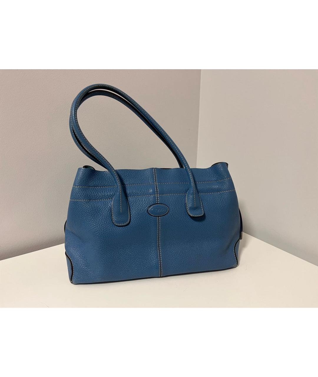 TOD'S Синяя кожаная сумка тоут, фото 8
