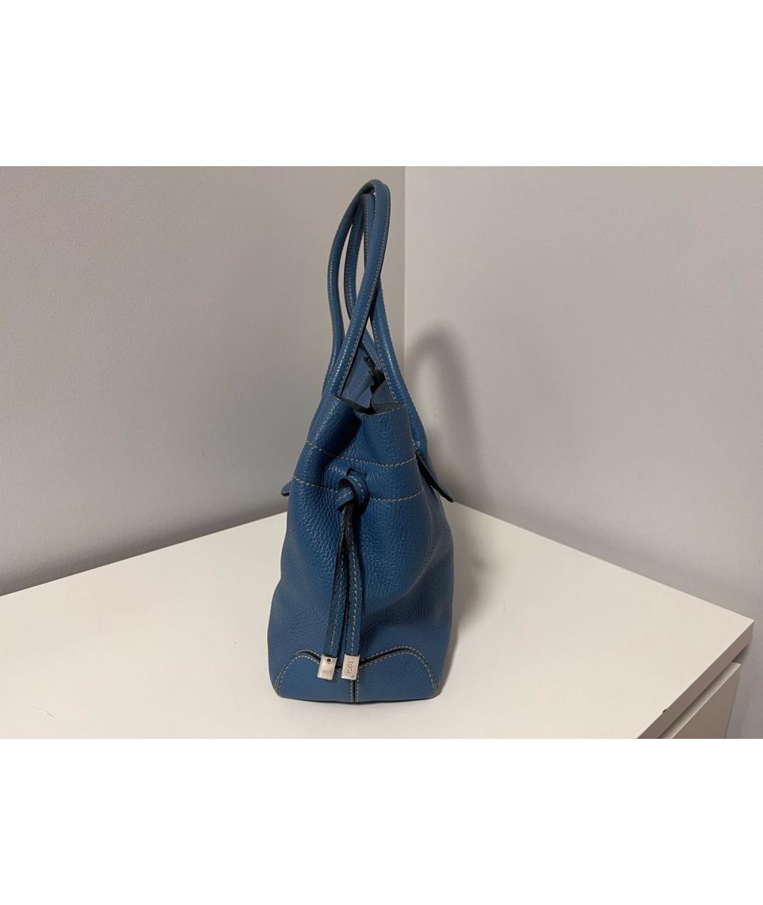TOD'S Синяя кожаная сумка тоут, фото 2