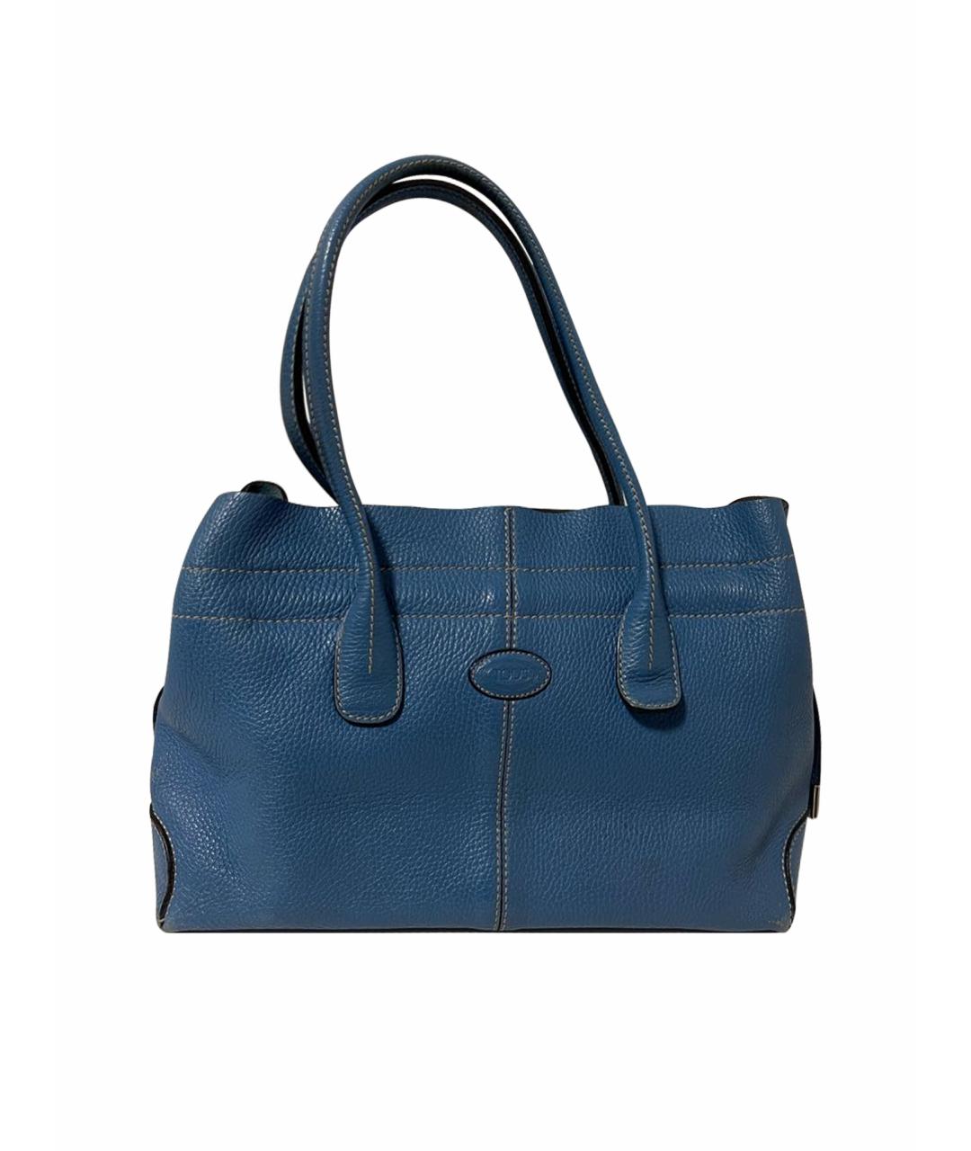 TOD'S Синяя кожаная сумка тоут, фото 1