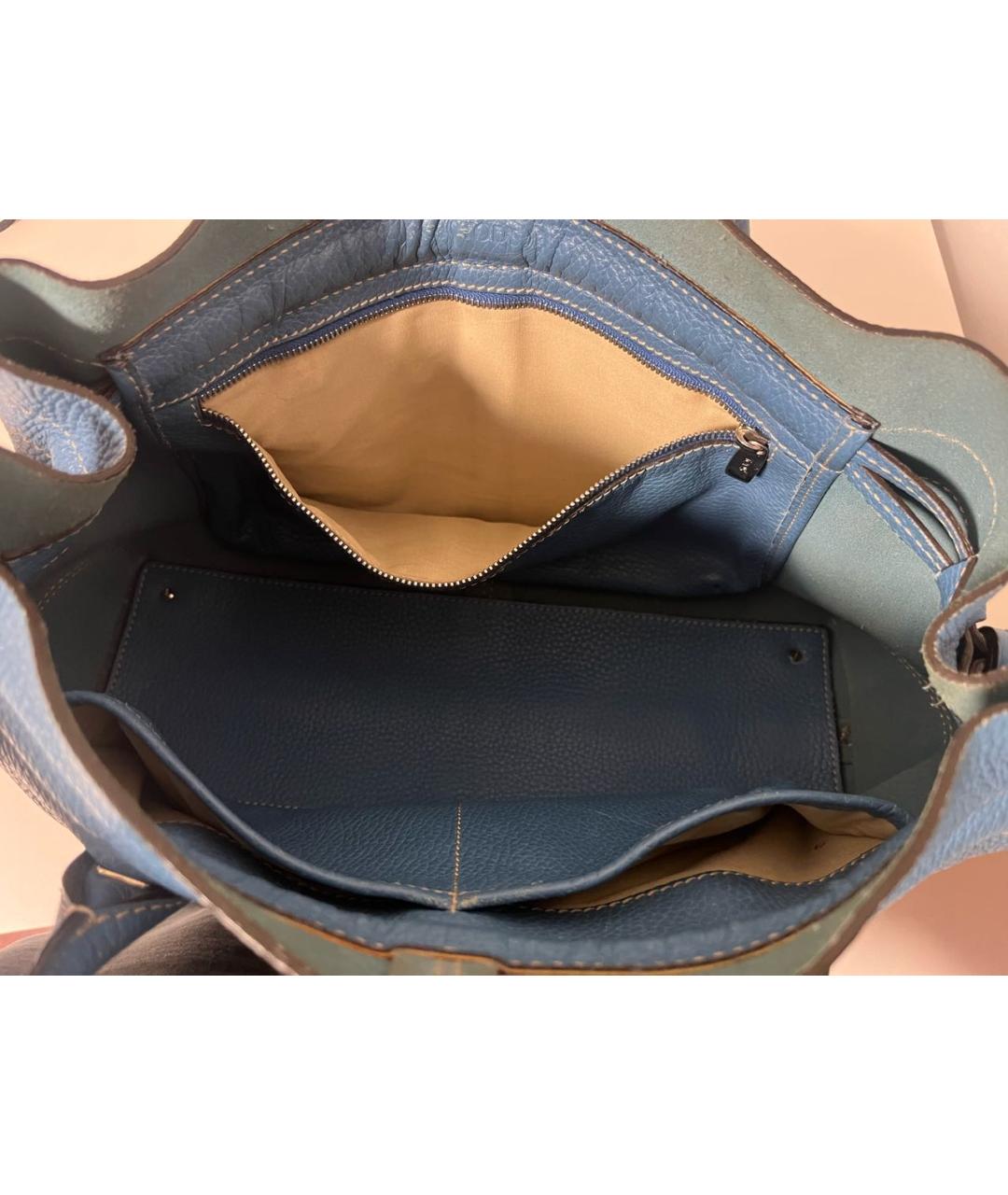 TOD'S Синяя кожаная сумка тоут, фото 4