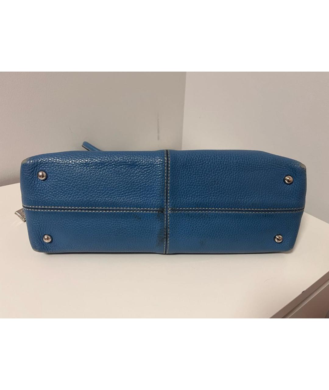 TOD'S Синяя кожаная сумка тоут, фото 6