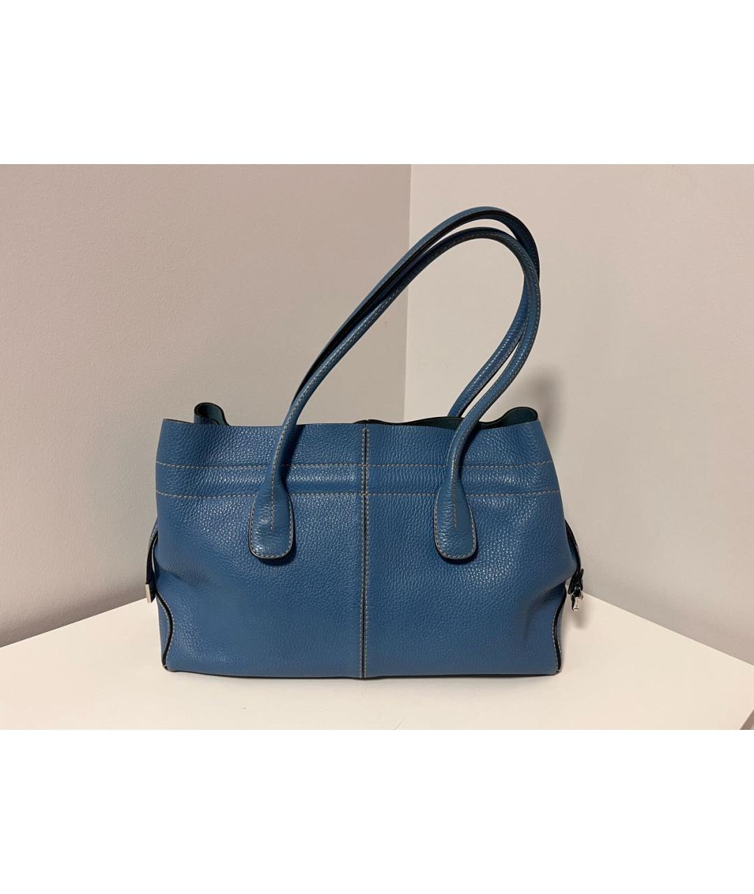 TOD'S Синяя кожаная сумка тоут, фото 3