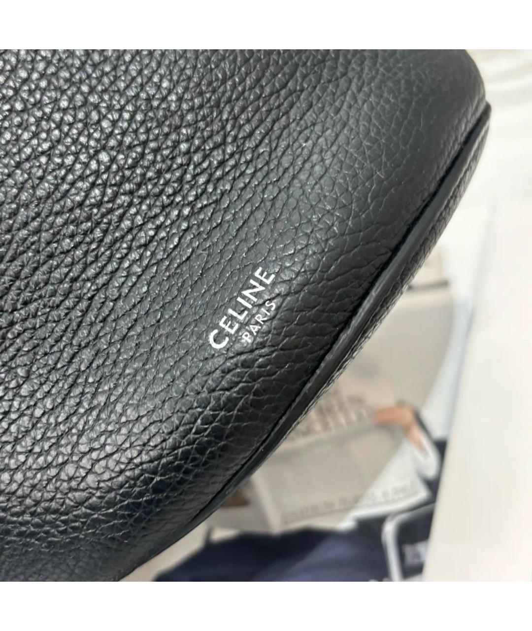CELINE Черная кожаная сумка с короткими ручками, фото 3