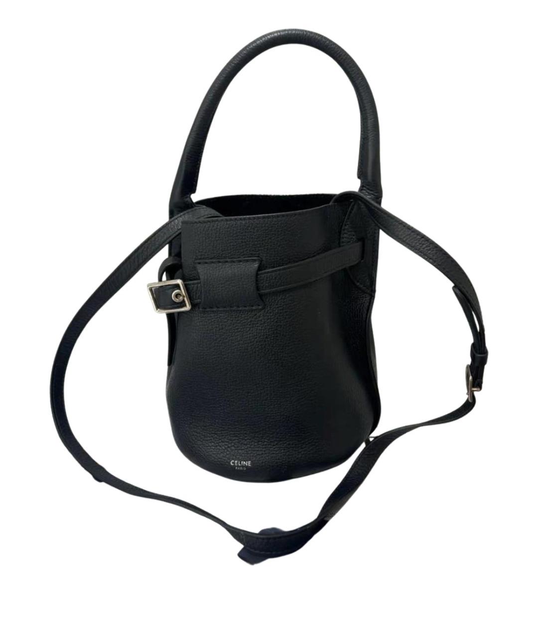 CELINE Черная кожаная сумка с короткими ручками, фото 1