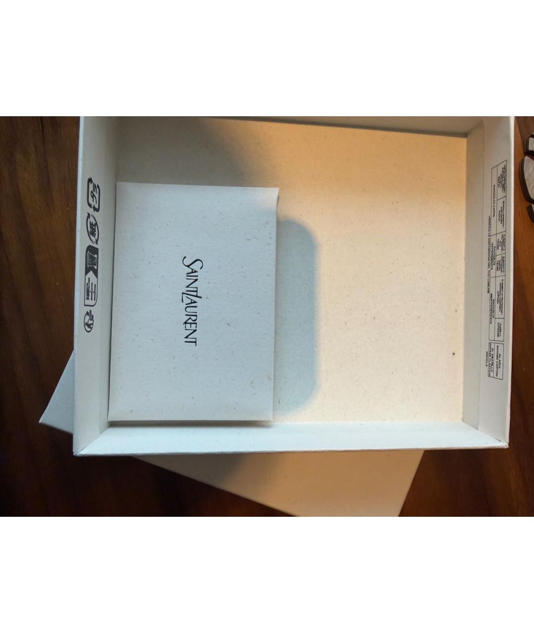 SAINT LAURENT Черный кожаный кошелек, фото 5