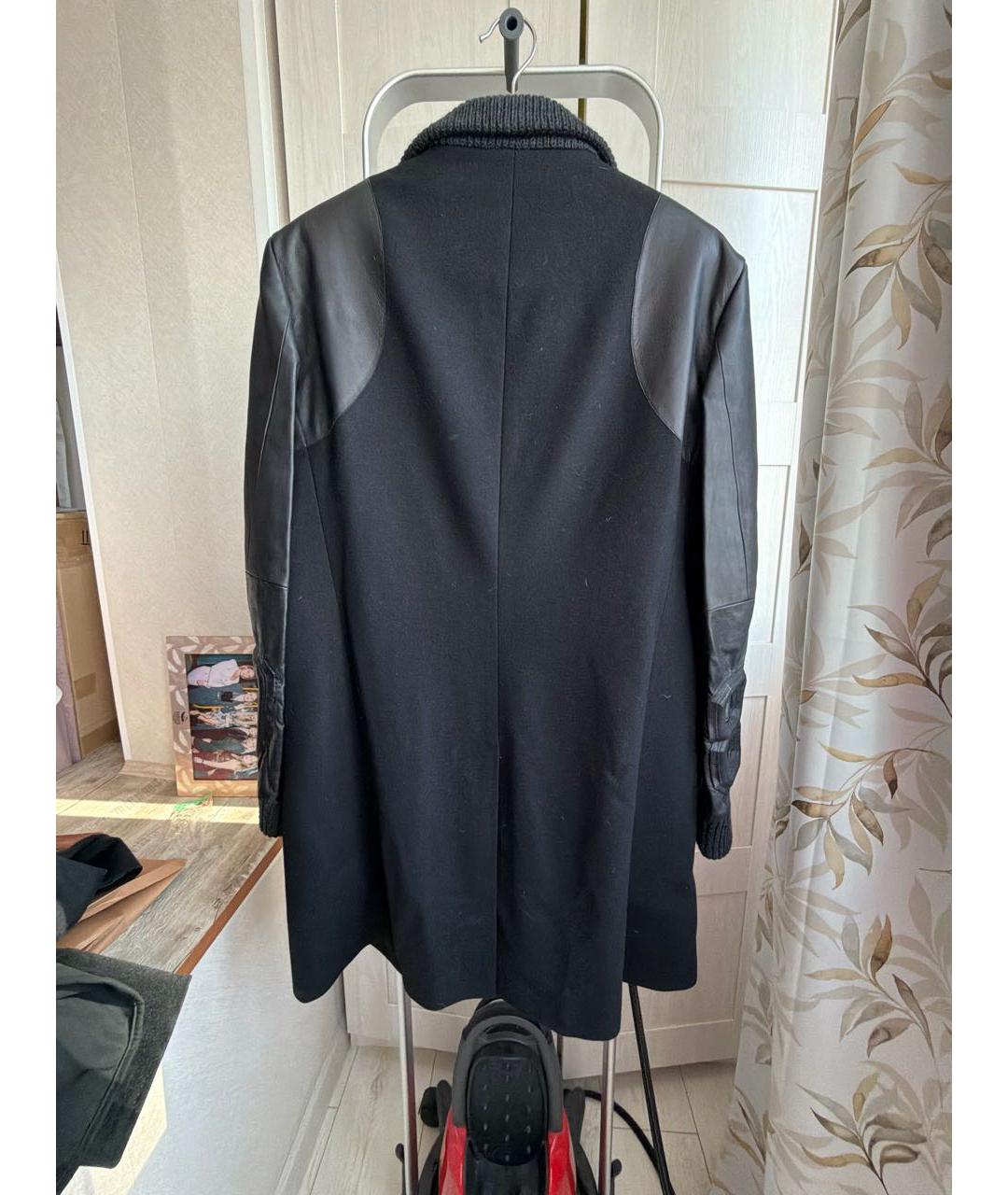PHILIPP PLEIN Черное шерстяное пальто, фото 2