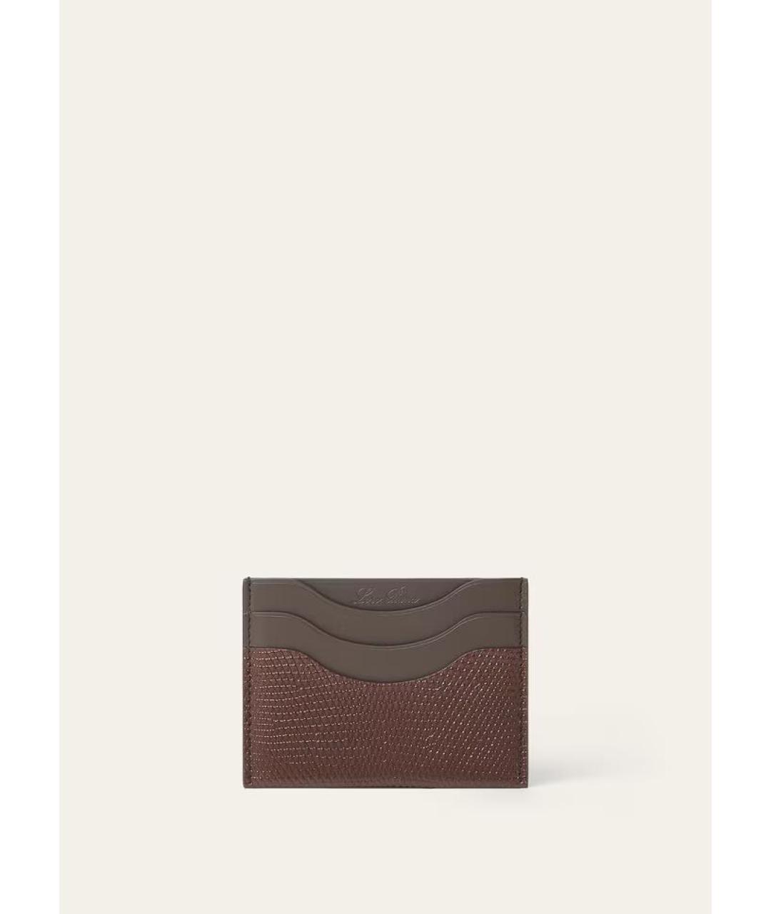 LORO PIANA Коричневый кожаный кардхолдер, фото 5