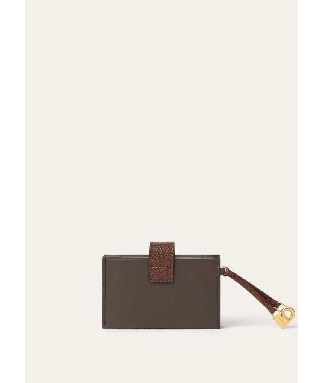 LORO PIANA Коричневый кожаный кардхолдер, фото 2