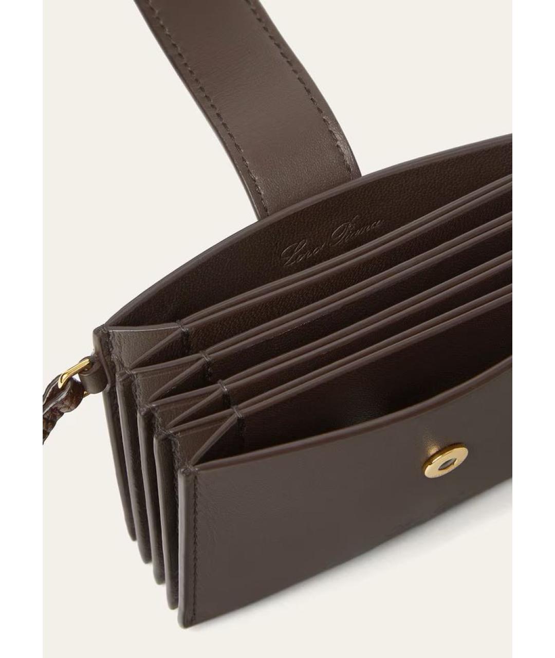 LORO PIANA Коричневый кожаный кардхолдер, фото 3