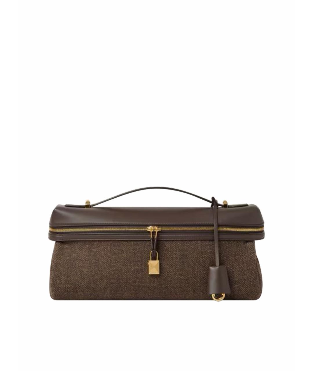 LORO PIANA Коричневая шерстяная сумка с короткими ручками, фото 6