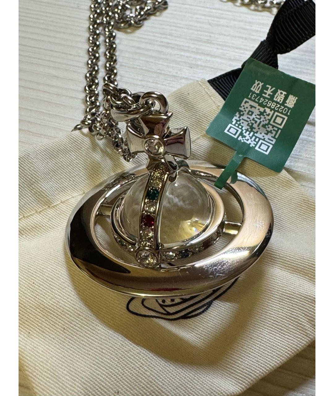 VIVIENNE WESTWOOD Белая стеклянная цепочка/подвеска, фото 6