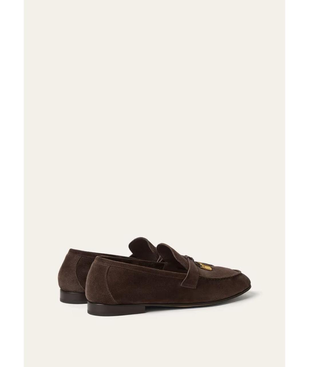 LORO PIANA Коричневые кожаные лоферы, фото 4