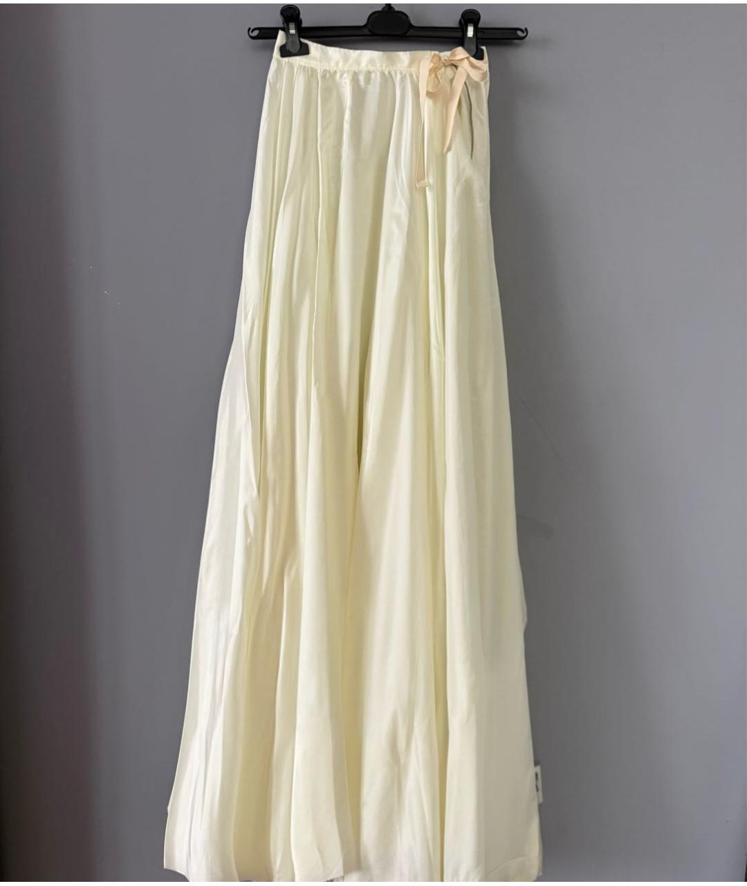 MM6 MAISON MARGIELA Белая ацетатная юбка макси, фото 3