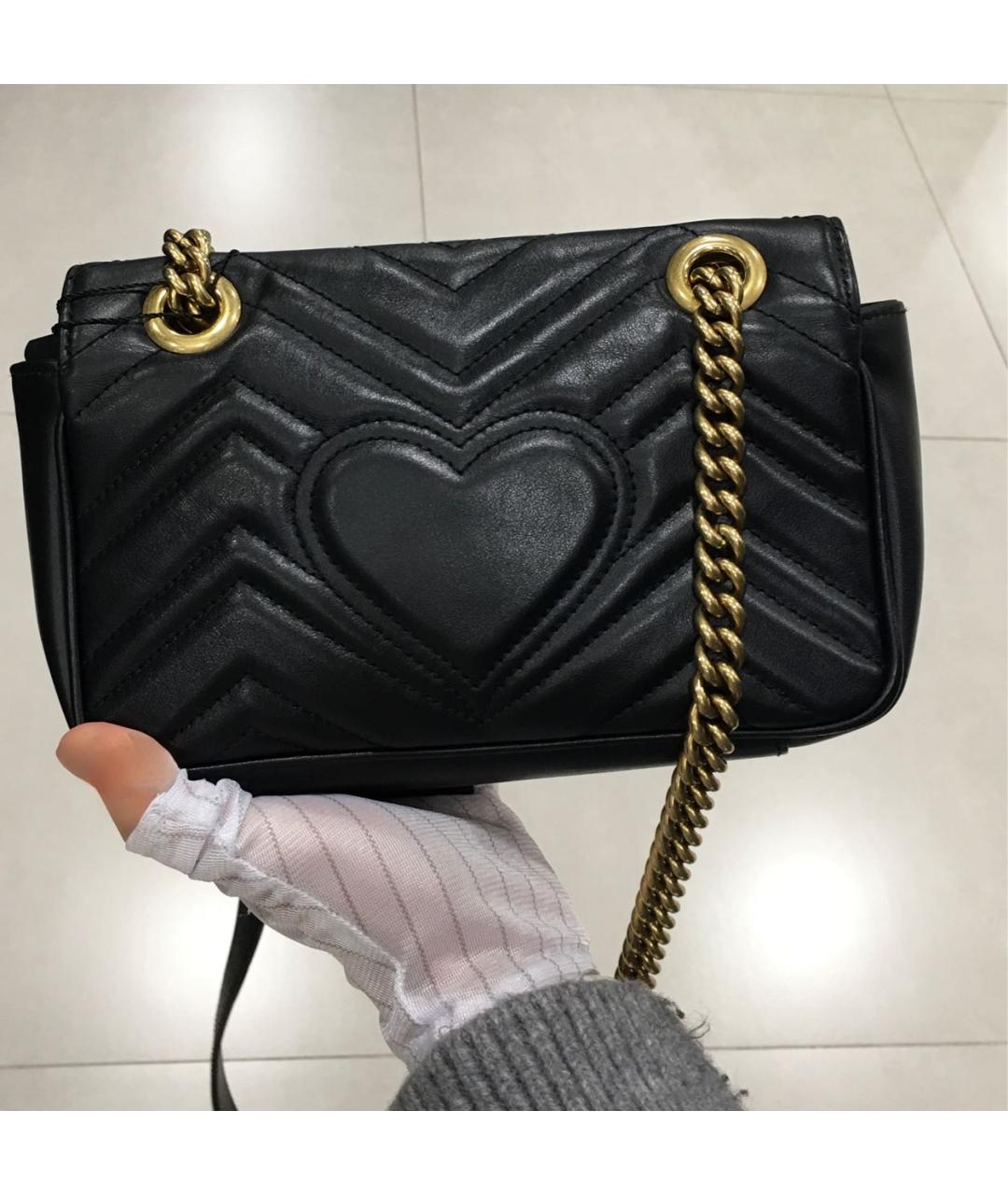 GUCCI Черная кожаная сумка через плечо, фото 4