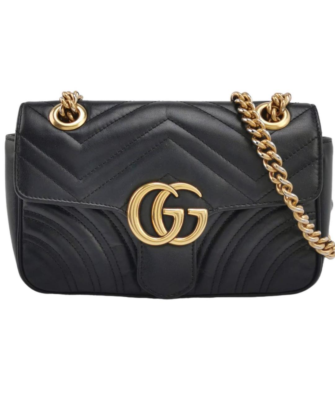 GUCCI Черная кожаная сумка через плечо, фото 1