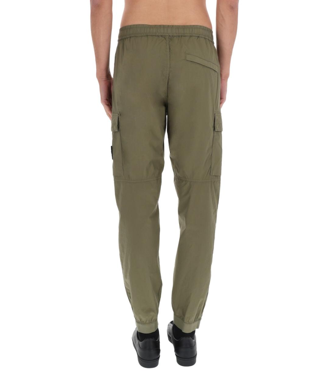 STONE ISLAND Хаки хлопковые повседневные брюки, фото 5