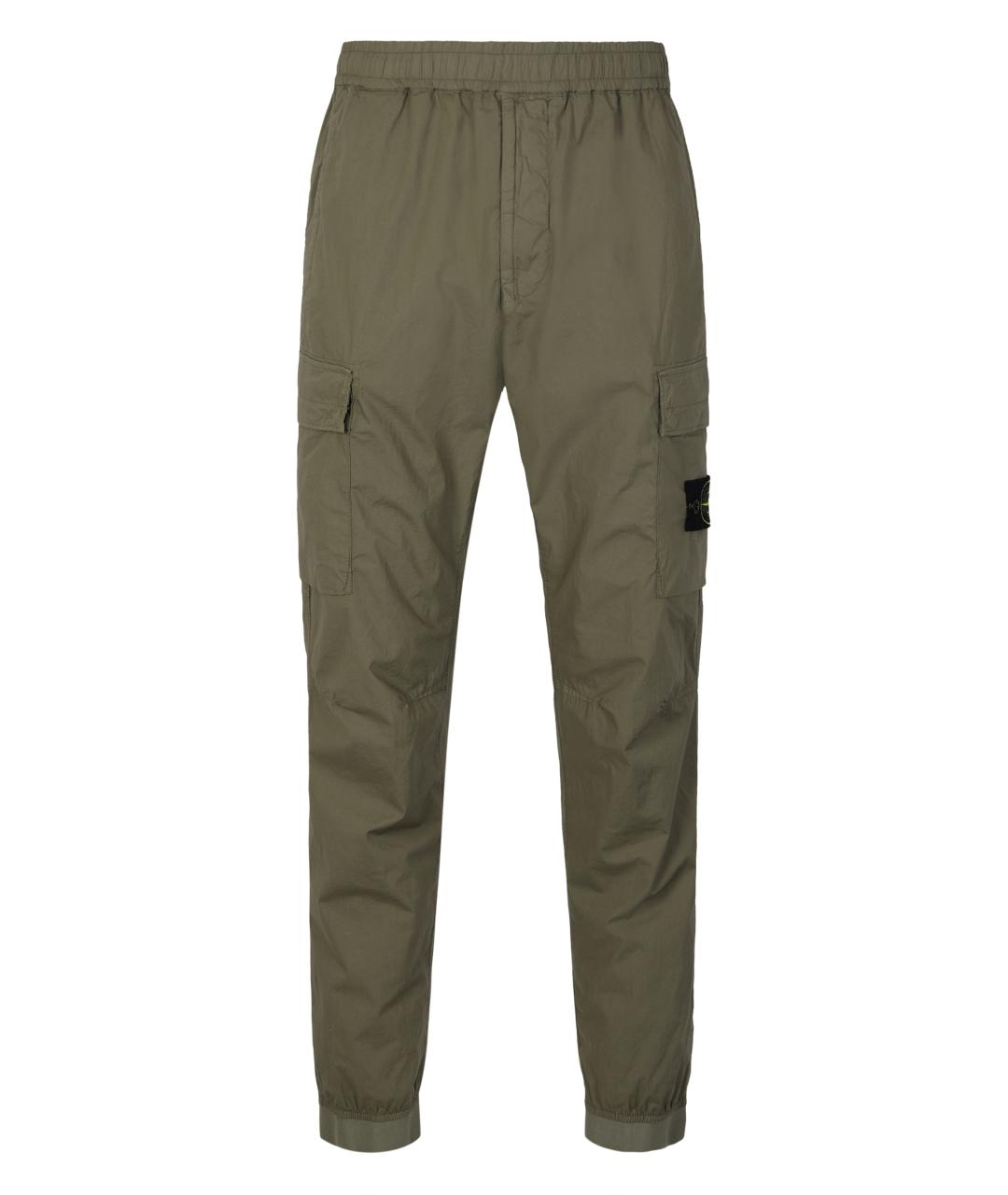 STONE ISLAND Хаки хлопковые повседневные брюки, фото 1