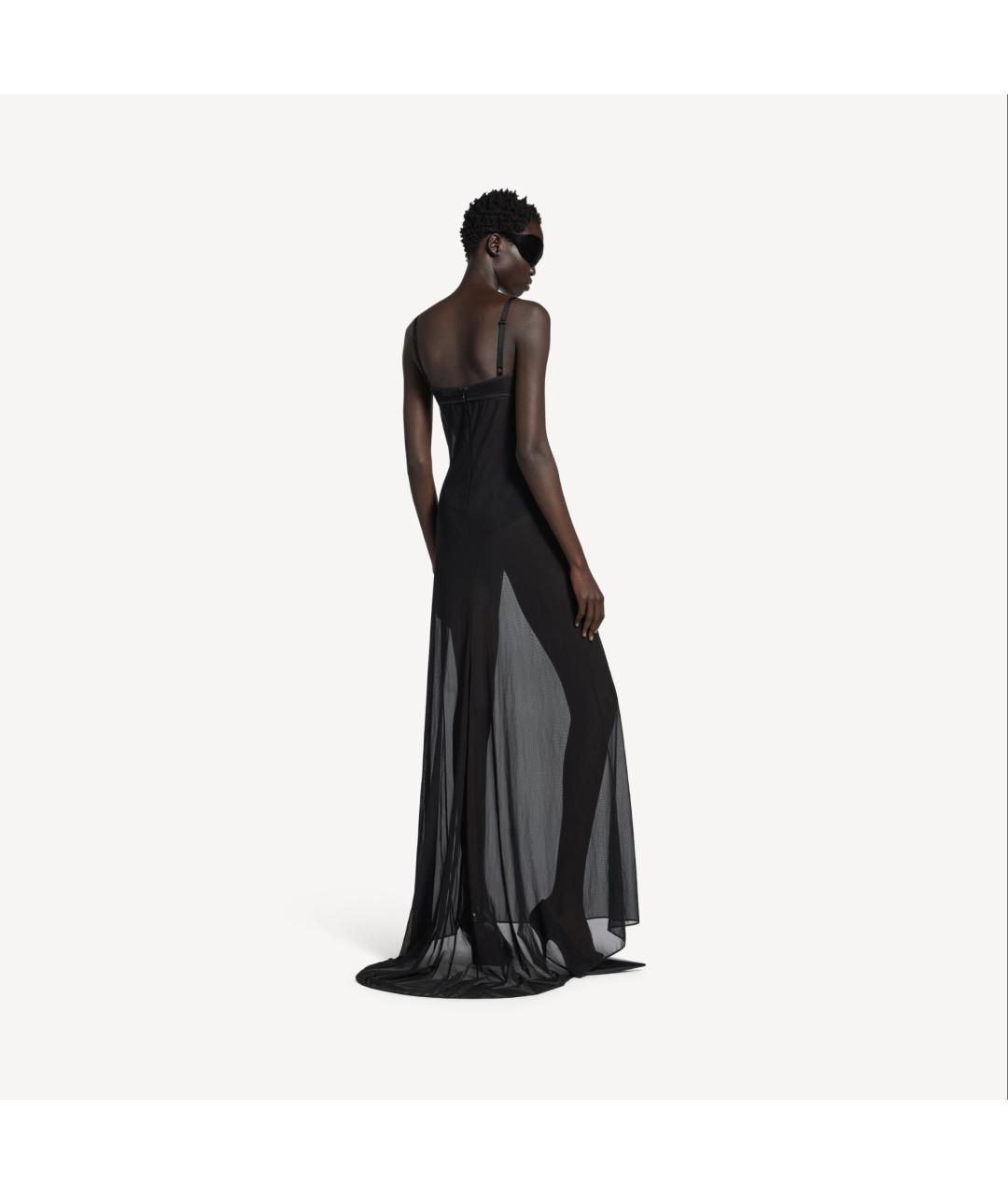 BALENCIAGA Черное полиамидовое вечернее платье, фото 5