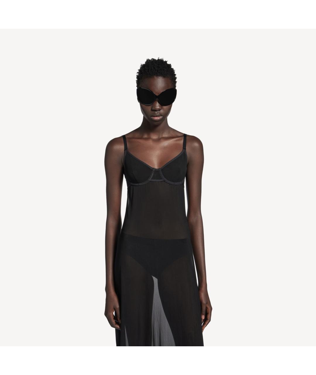 BALENCIAGA Черное полиамидовое вечернее платье, фото 6