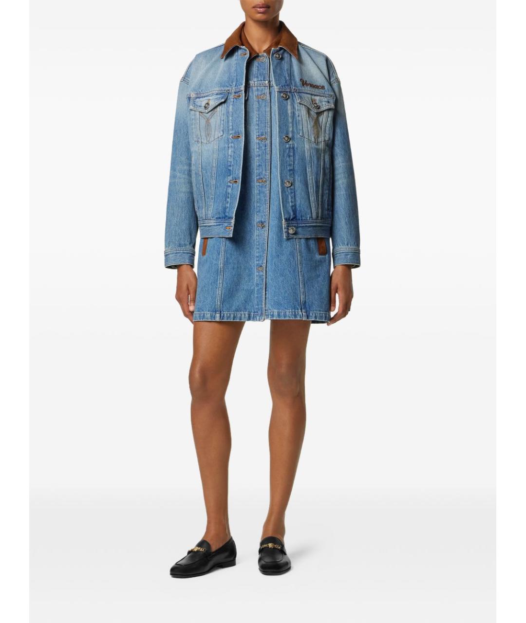 VERSACE Синяя хлопковая куртка, фото 4