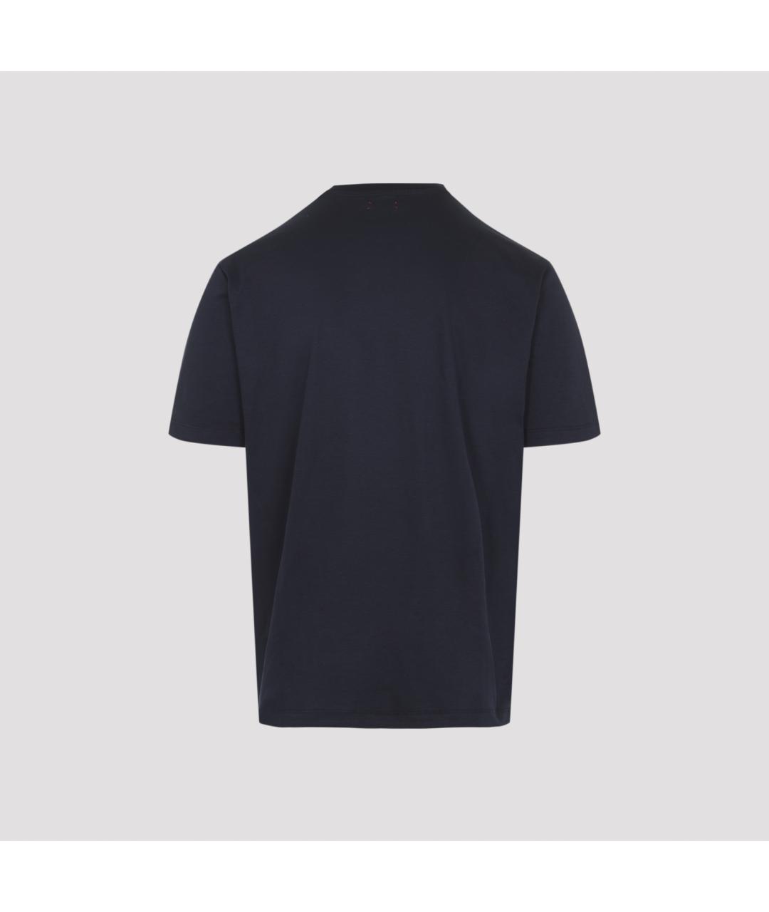 KITON Темно-синяя хлопковая футболка, фото 3