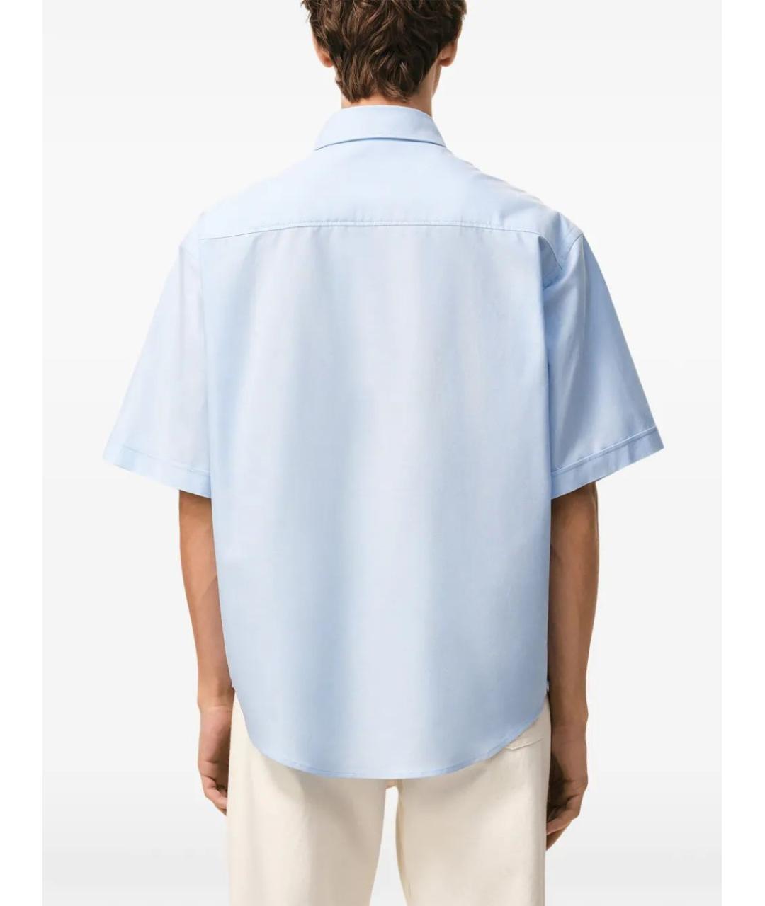 Ami Paris Голубая хлопковая кэжуал рубашка, фото 4