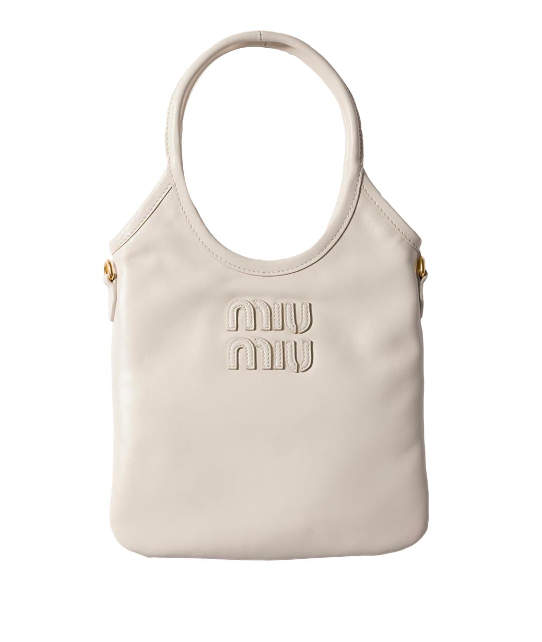 MIU MIU Белая кожаная сумка тоут, фото 1