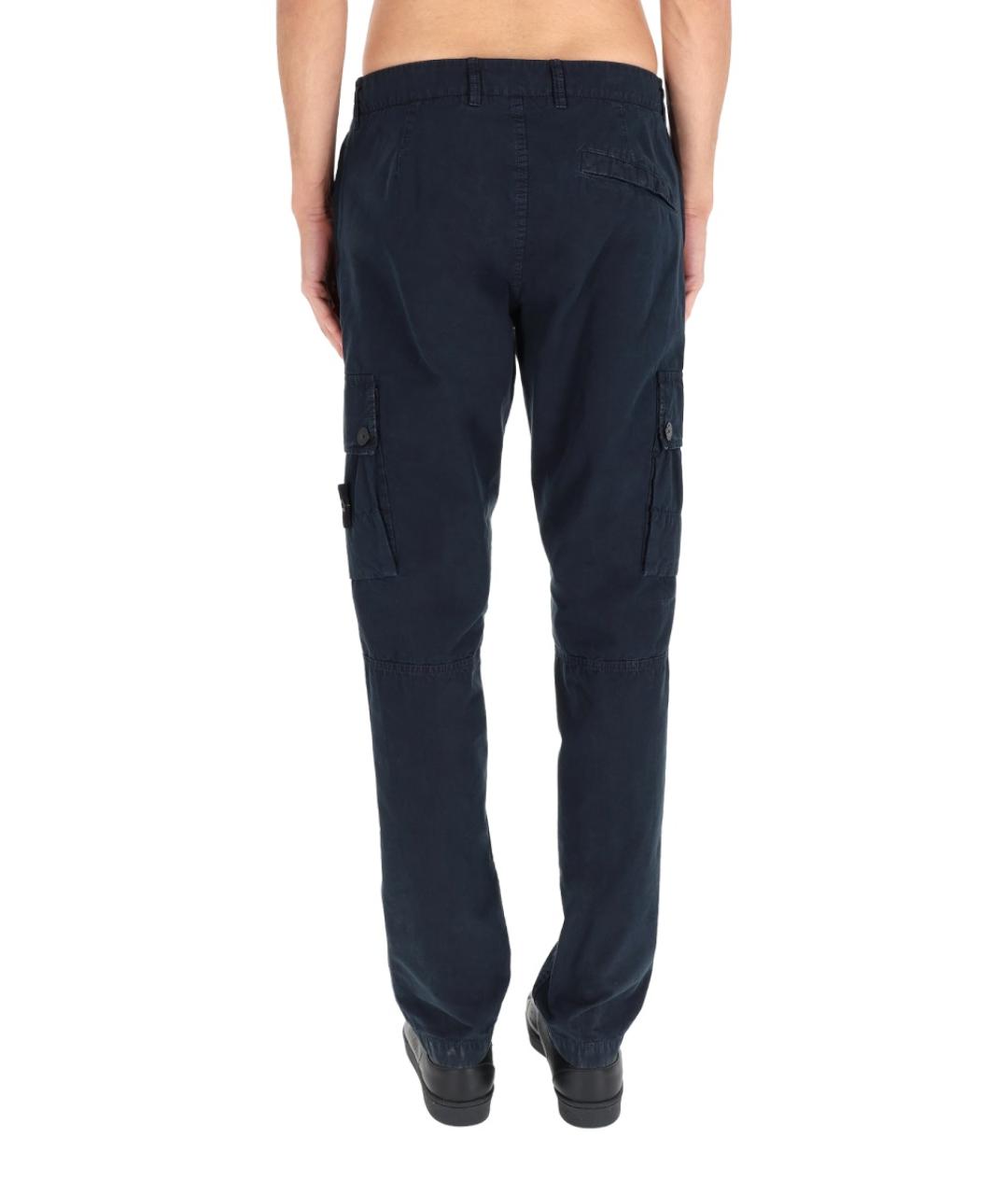 STONE ISLAND Темно-синие хлопковые повседневные брюки, фото 5