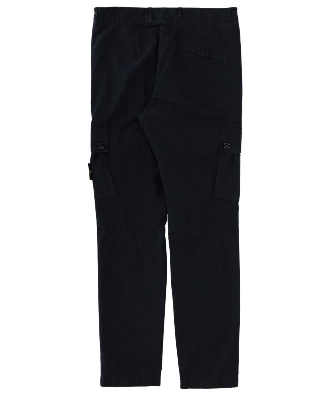 STONE ISLAND Темно-синие хлопковые повседневные брюки, фото 3