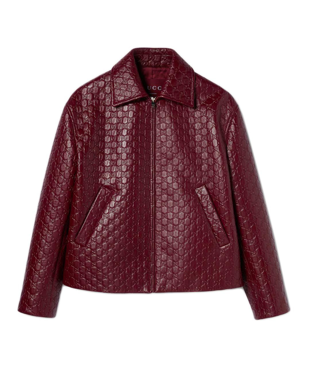 GUCCI Бордовая кожаная куртка, фото 1