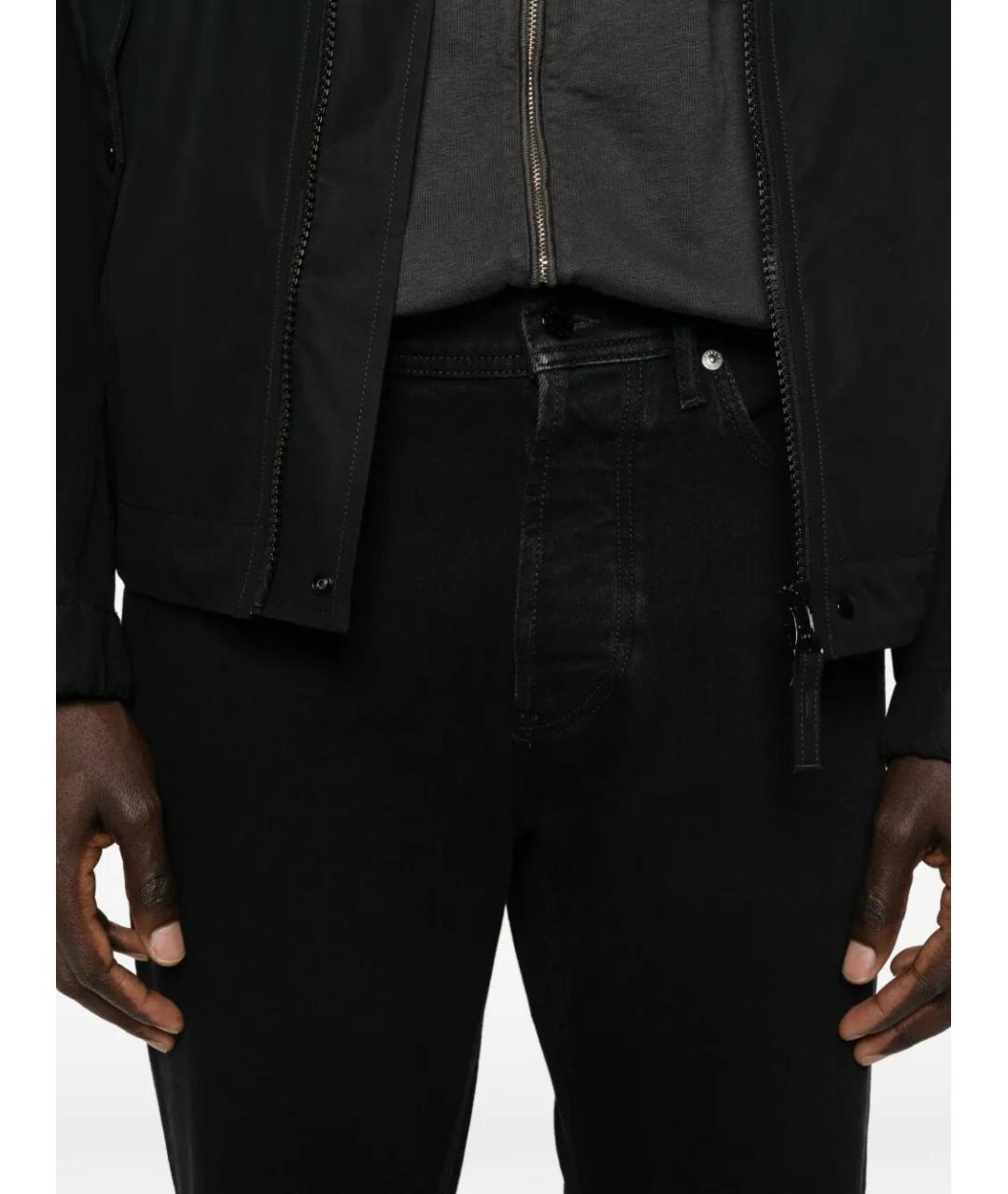 STONE ISLAND Черные хлопковые прямые джинсы, фото 5