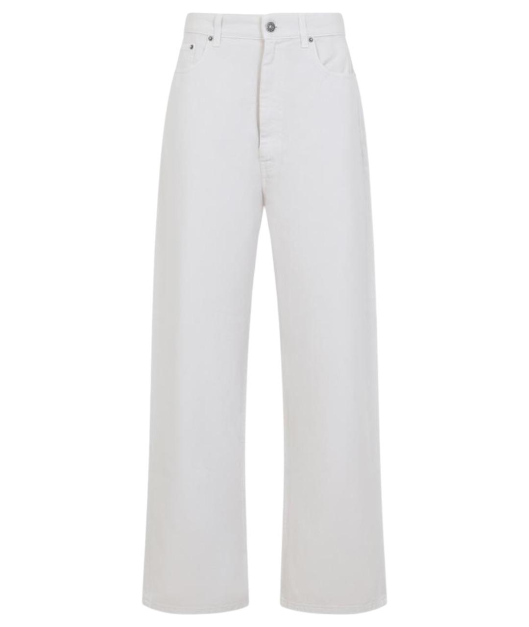 PHOEBE PHILO Белые хлопковые прямые джинсы, фото 1