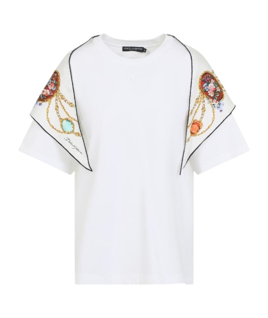 DOLCE&GABBANA Белая хлопковая футболка, фото 1