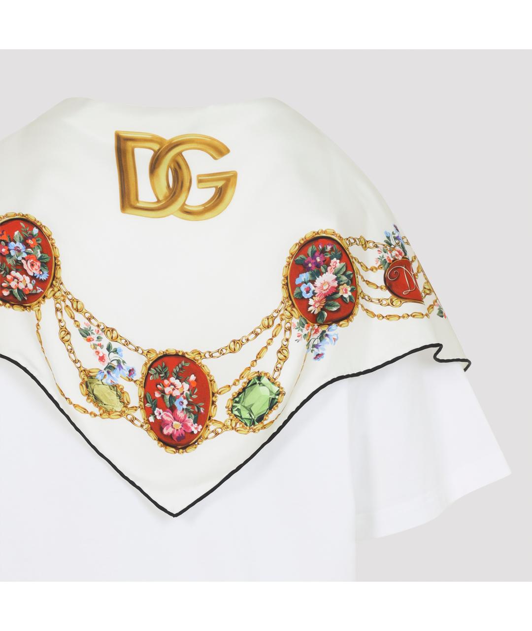 DOLCE&GABBANA Белая хлопковая футболка, фото 5