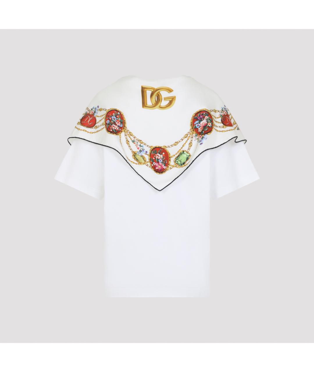 DOLCE&GABBANA Белая хлопковая футболка, фото 3