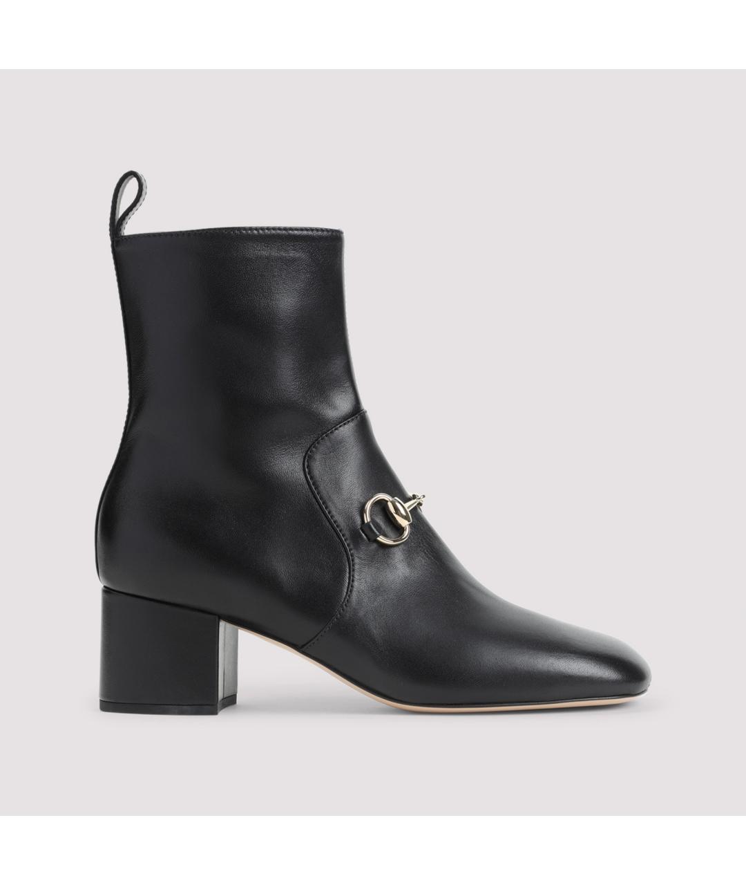 GUCCI Черные кожаные ботильоны, фото 2