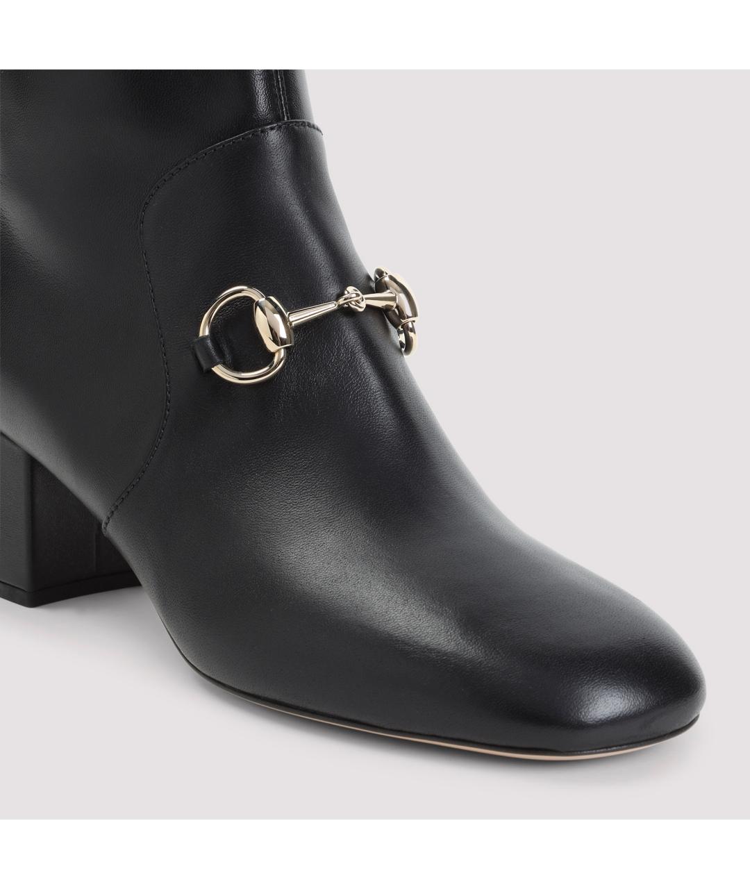 GUCCI Черные кожаные ботильоны, фото 5