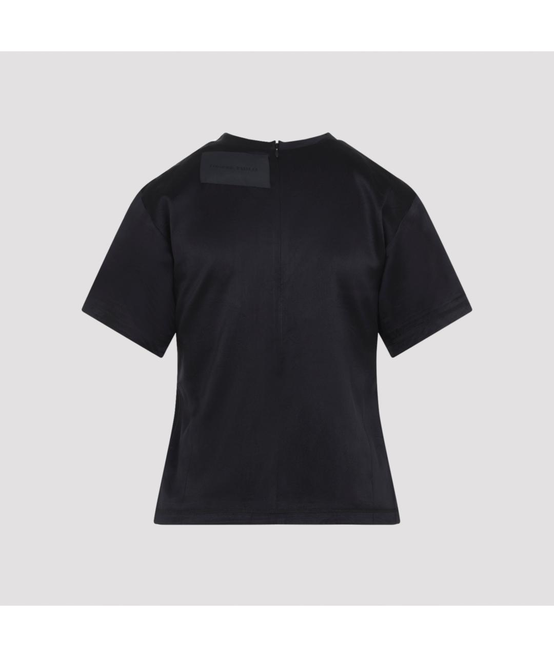 PHOEBE PHILO Черная шелковая футболка, фото 3