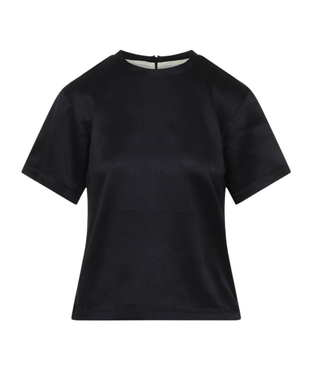 PHOEBE PHILO Черная шелковая футболка, фото 1