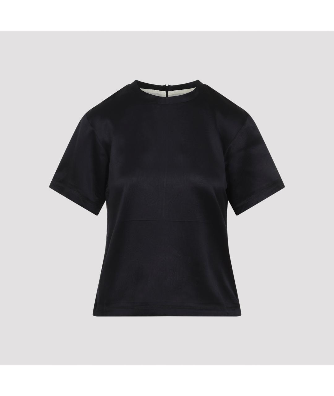PHOEBE PHILO Черная шелковая футболка, фото 2