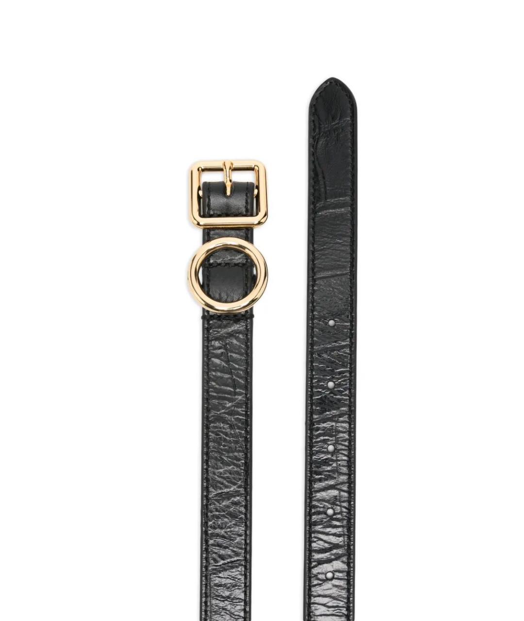 JACQUEMUS Черный кожаный ремень, фото 3