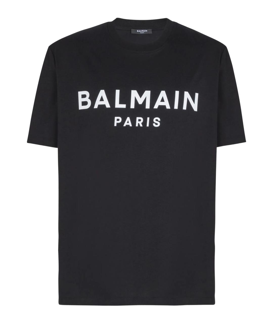 BALMAIN Черная хлопковая футболка, фото 1
