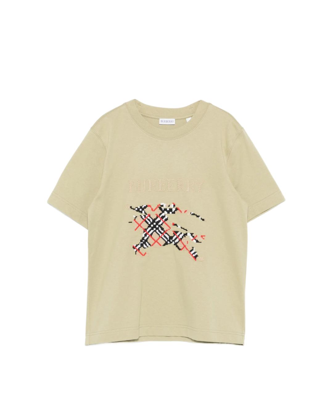 BURBERRY Зеленая хлопковая футболка, фото 1